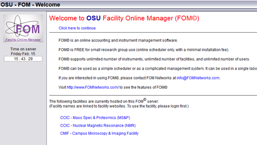 FOM Website for Scheduling